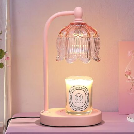 Tuinmart Pink Candle Warmer Lamp with Timer and Dimmer