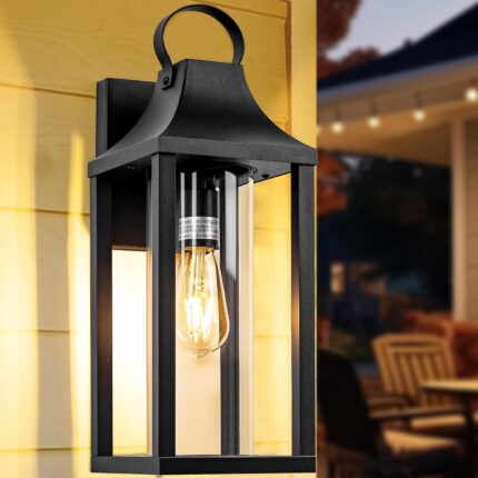 Tuinmart  Roravilila 17 Inch Porch Light Large Black Outdoor Light